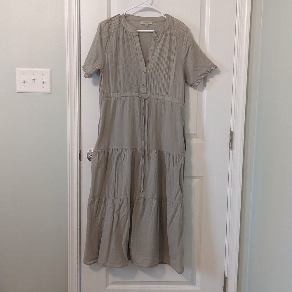 Gray Short Sleeve Midi Dress - Size Large - Picture 1 of 5